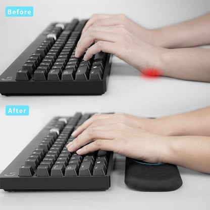 Mouse Wrist Rest Pad, Memory Foam Hand Rest Support Padded for Office, Computer, Laptop, Typing and Wrist Pain Relief and Repair (5.91 inch, Black)
