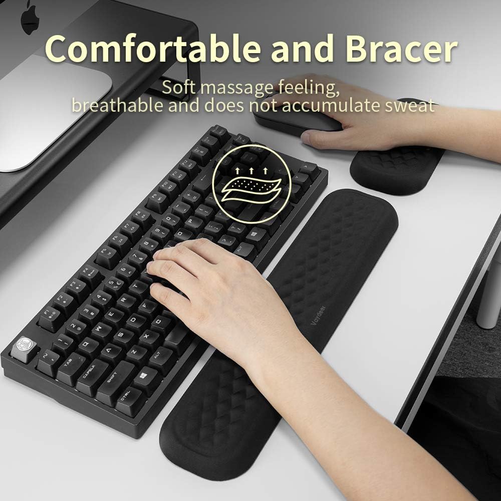 Mouse Wrist Rest Pad, Memory Foam Hand Rest Support Padded for Office, Computer, Laptop, Typing and Wrist Pain Relief and Repair (5.91 inch, Black)