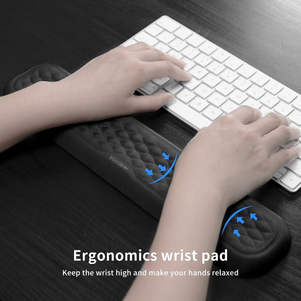 Mouse Wrist Rest Pad, Memory Foam Hand Rest Support Padded for Office, Computer, Laptop, Typing and Wrist Pain Relief and Repair (5.91 inch, Black)