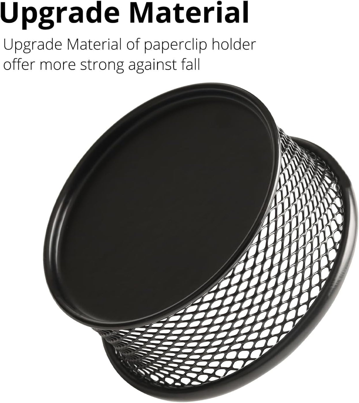 Paper Clip Holder, Paperclip Holders for Desk, Mesh Paper Clip Holder for Desk Binder Wire Mesh Bowls, Paper Clip Dispenser Organizer for Holding Small Parts Office Accessories Black 4 Pack