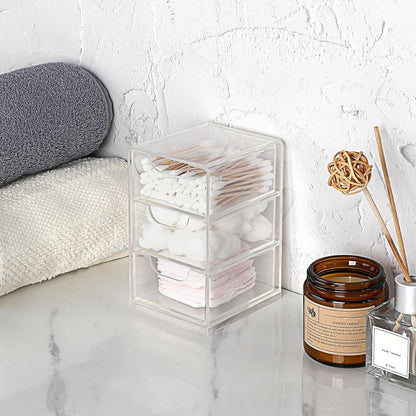 1 Pack Small Acrylic Storage Organizer with Drawers, 3-Layer