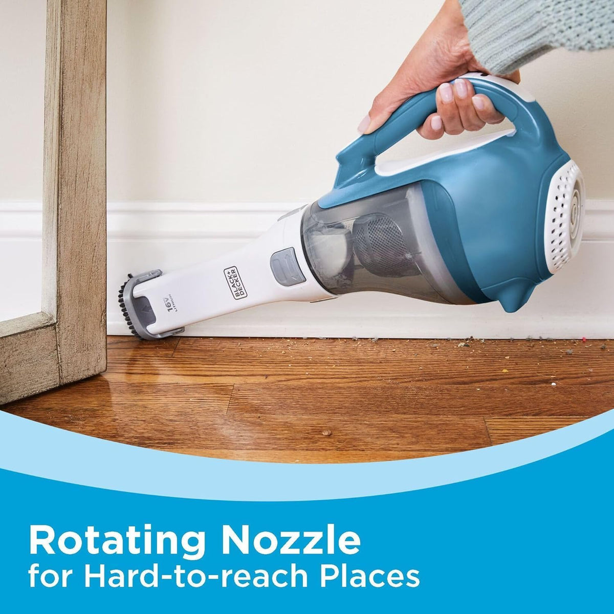 Dustbuster AdvancedClean Handheld Vacuum Cordless, Compact Home and Car Vacuum with Crevice Tool, Rotating Nozzle and Charging Station