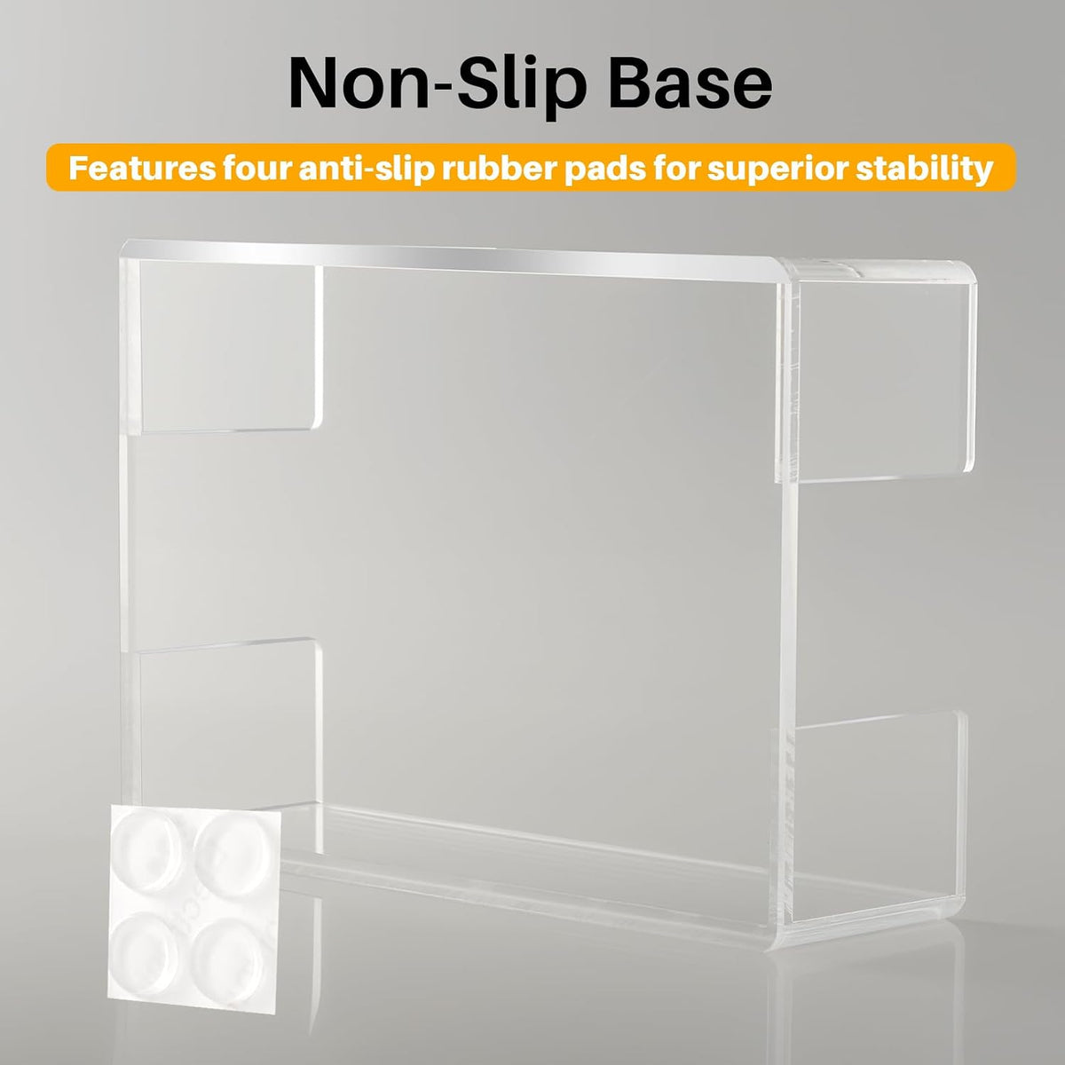 Acrylic Sticky Note Holder, 4x6 Inch Clear Dual Notepad Holder Dispenser with Triple Openings Non-Slip Rubber, Sticky Note Dispenser Memo Holder Case for Desk Office School Supplies(No Pads)