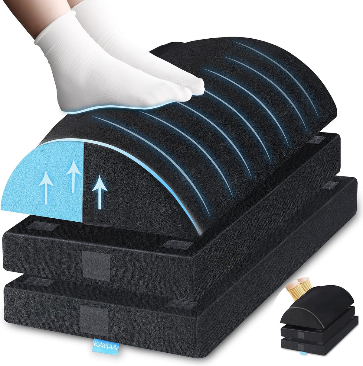 Adjustable Foot Rest Under Desk at Work, Foot Stool with Gel Foam