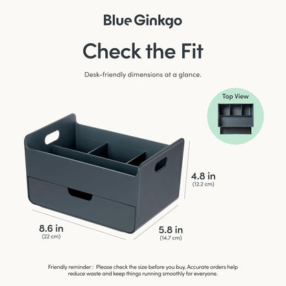 Portable Desk Organizer, Blue, Made in Korea