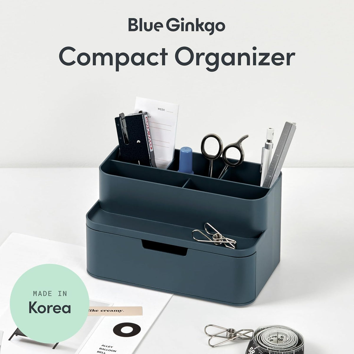 Portable Desk Organizer, Blue, Made in Korea