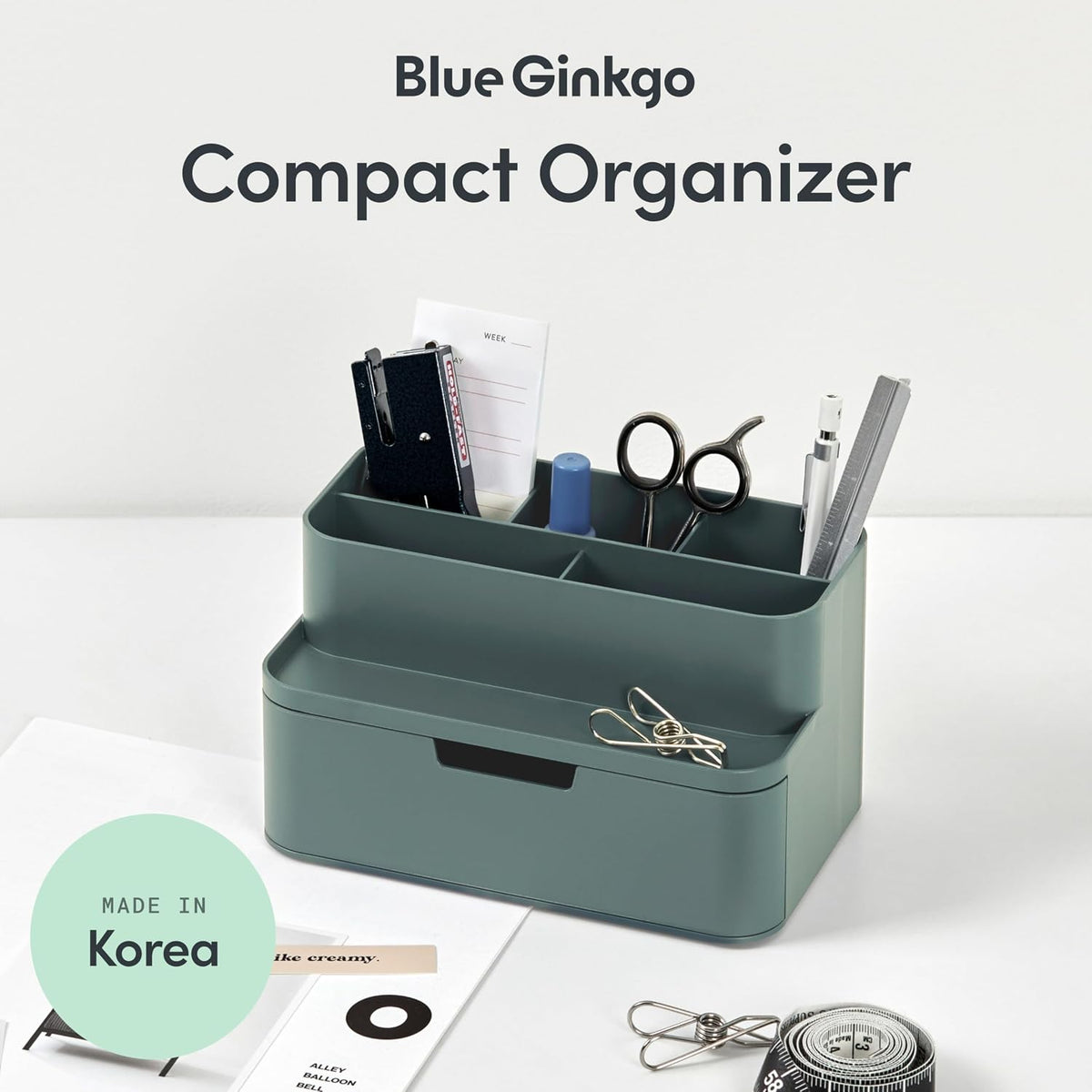 Portable Desk Organizer, Blue, Made in Korea