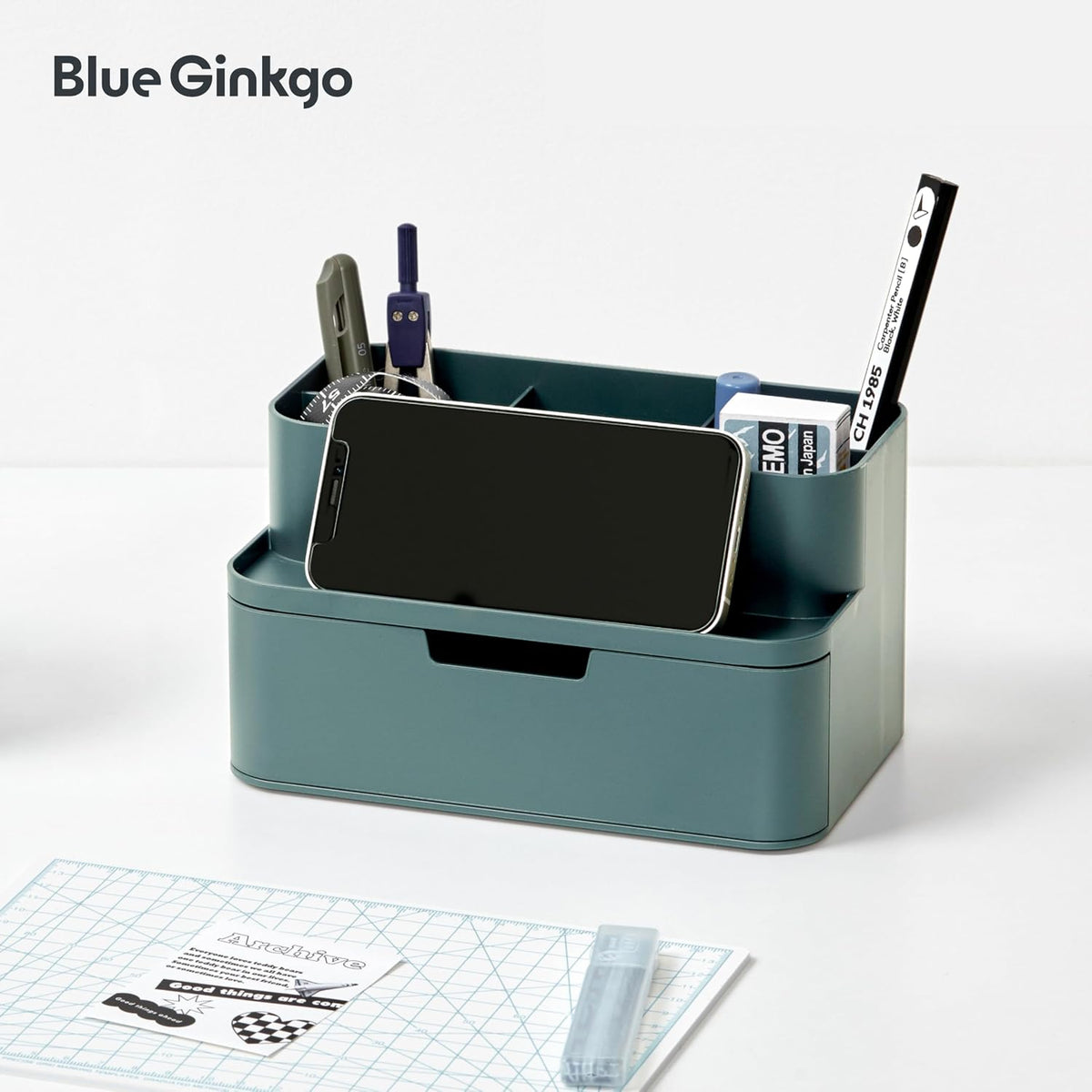 Portable Desk Organizer, Blue, Made in Korea