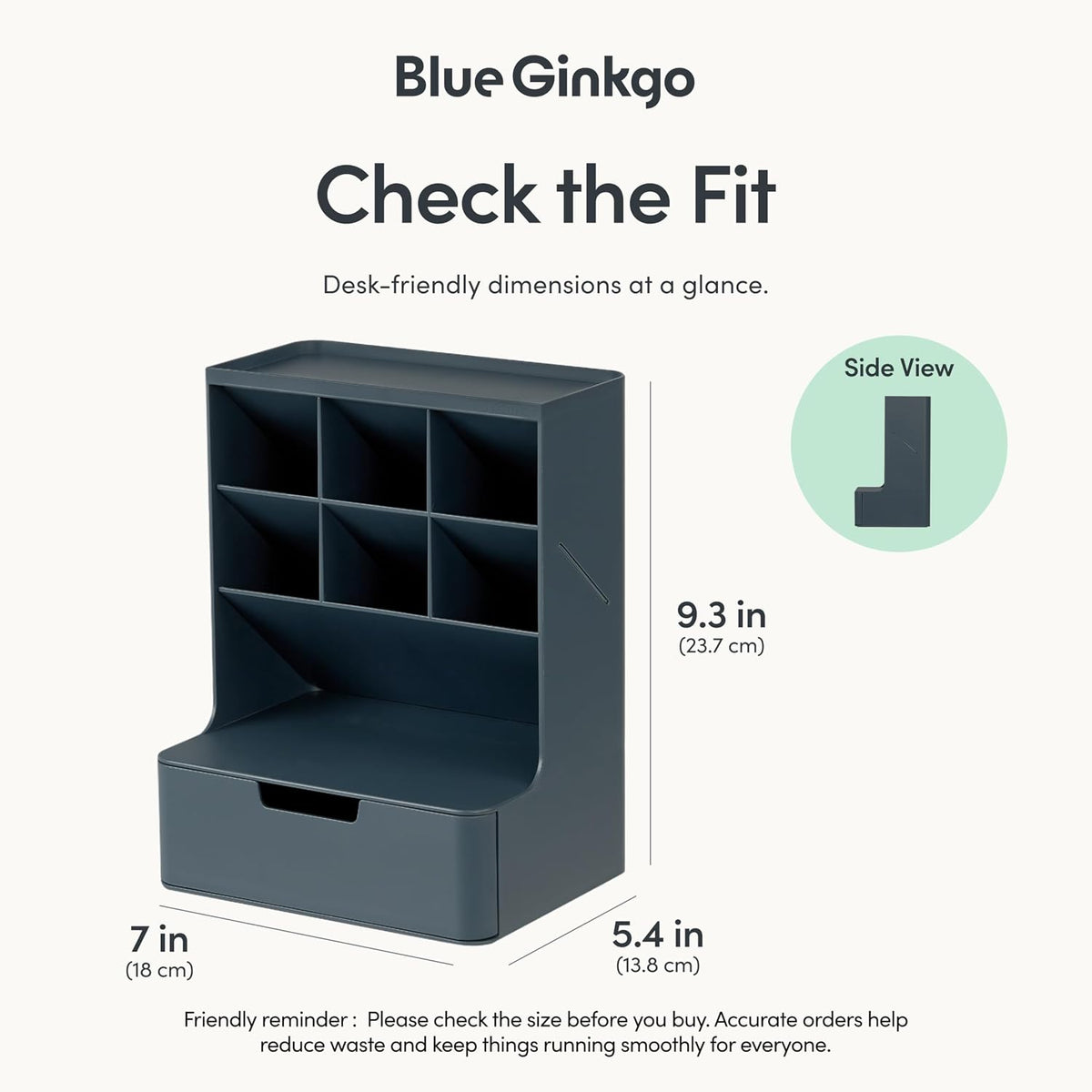 Portable Desk Organizer, Blue, Made in Korea