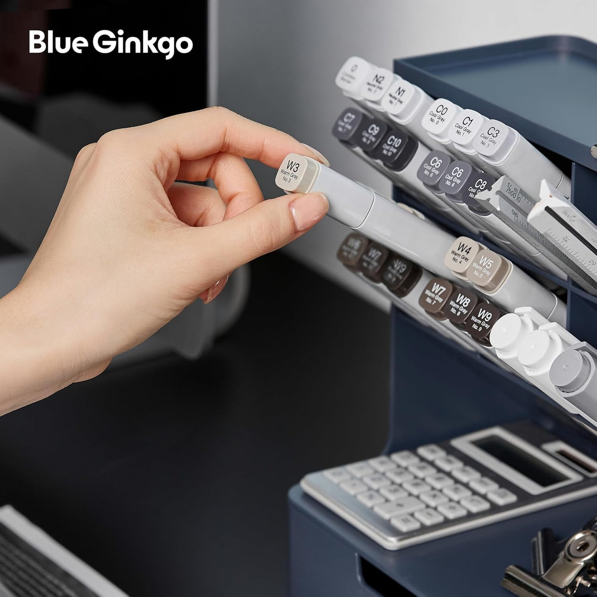 Portable Desk Organizer, Blue, Made in Korea