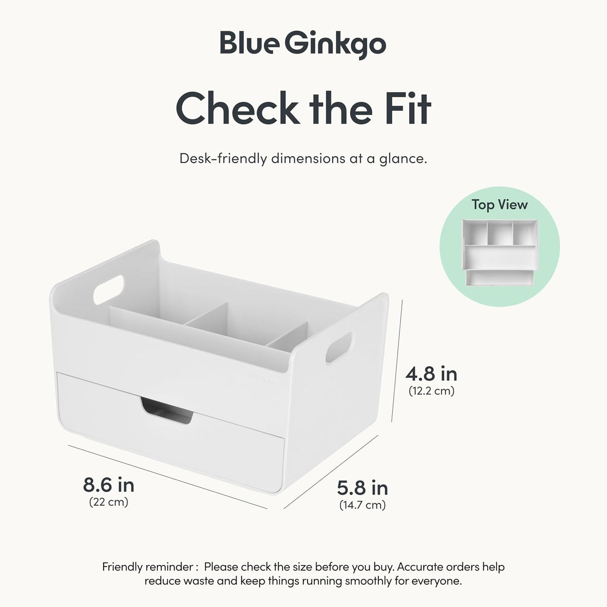 Portable Desk Organizer, Blue, Made in Korea