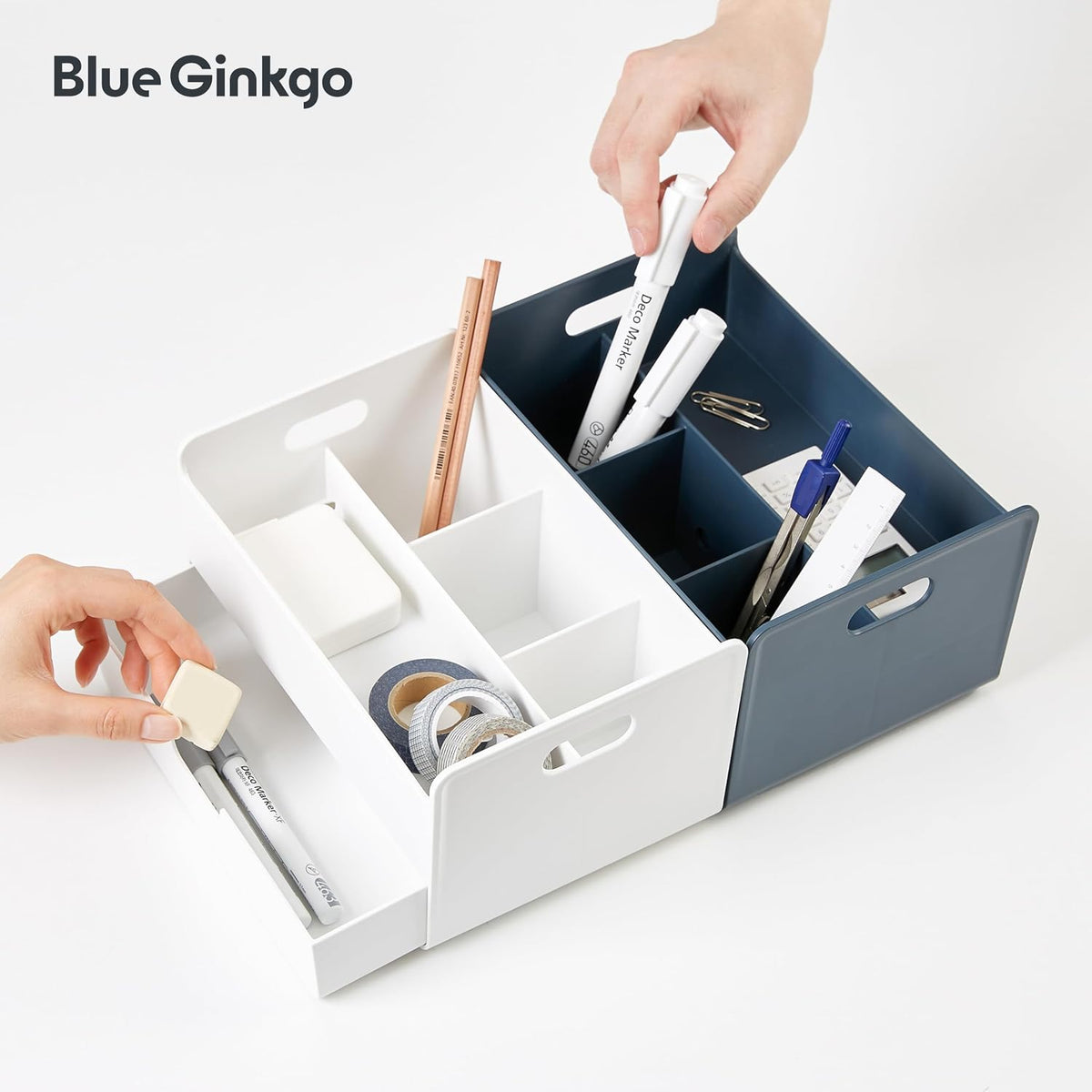 Portable Desk Organizer, Blue, Made in Korea