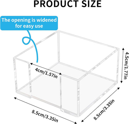 Acrylic Sticky Note Holder, 3 x 3 Inch Post It Note Holde