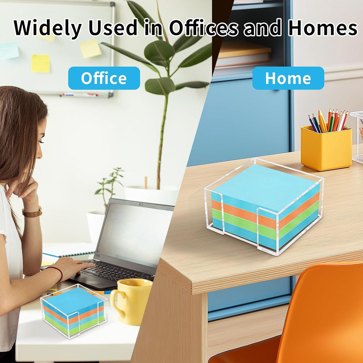Acrylic Sticky Note Holder, 3 x 3 Inch Post It Note Holde
