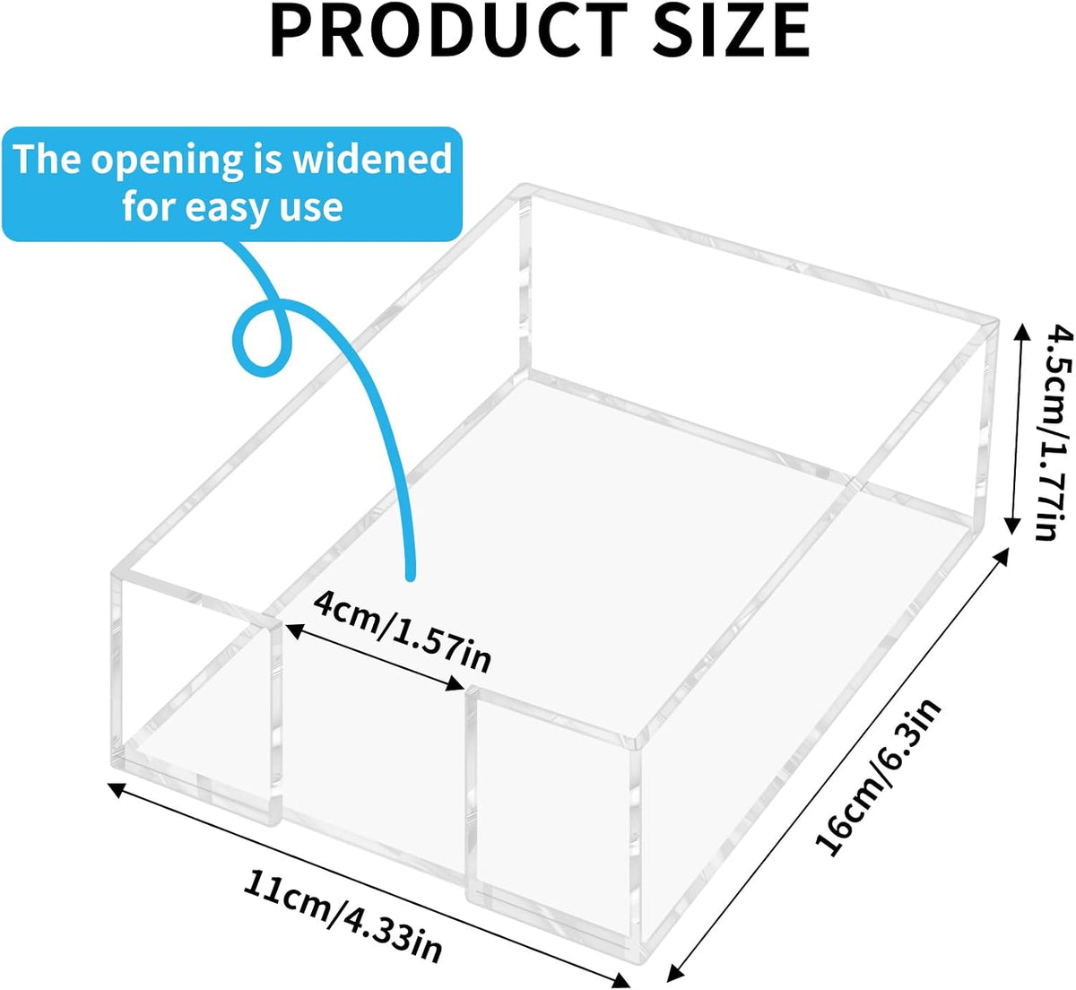 Acrylic Sticky Note Holder, 3 x 3 Inch Post It Note Holde
