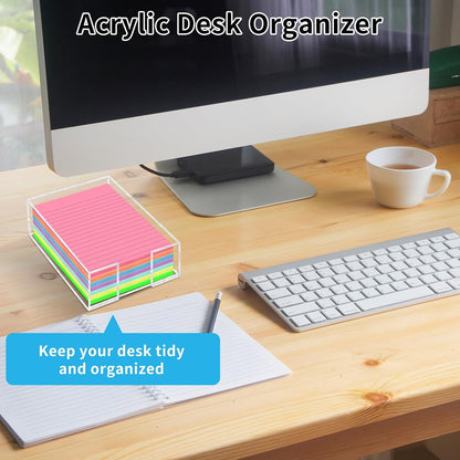 Acrylic Sticky Note Holder, 3 x 3 Inch Post It Note Holde