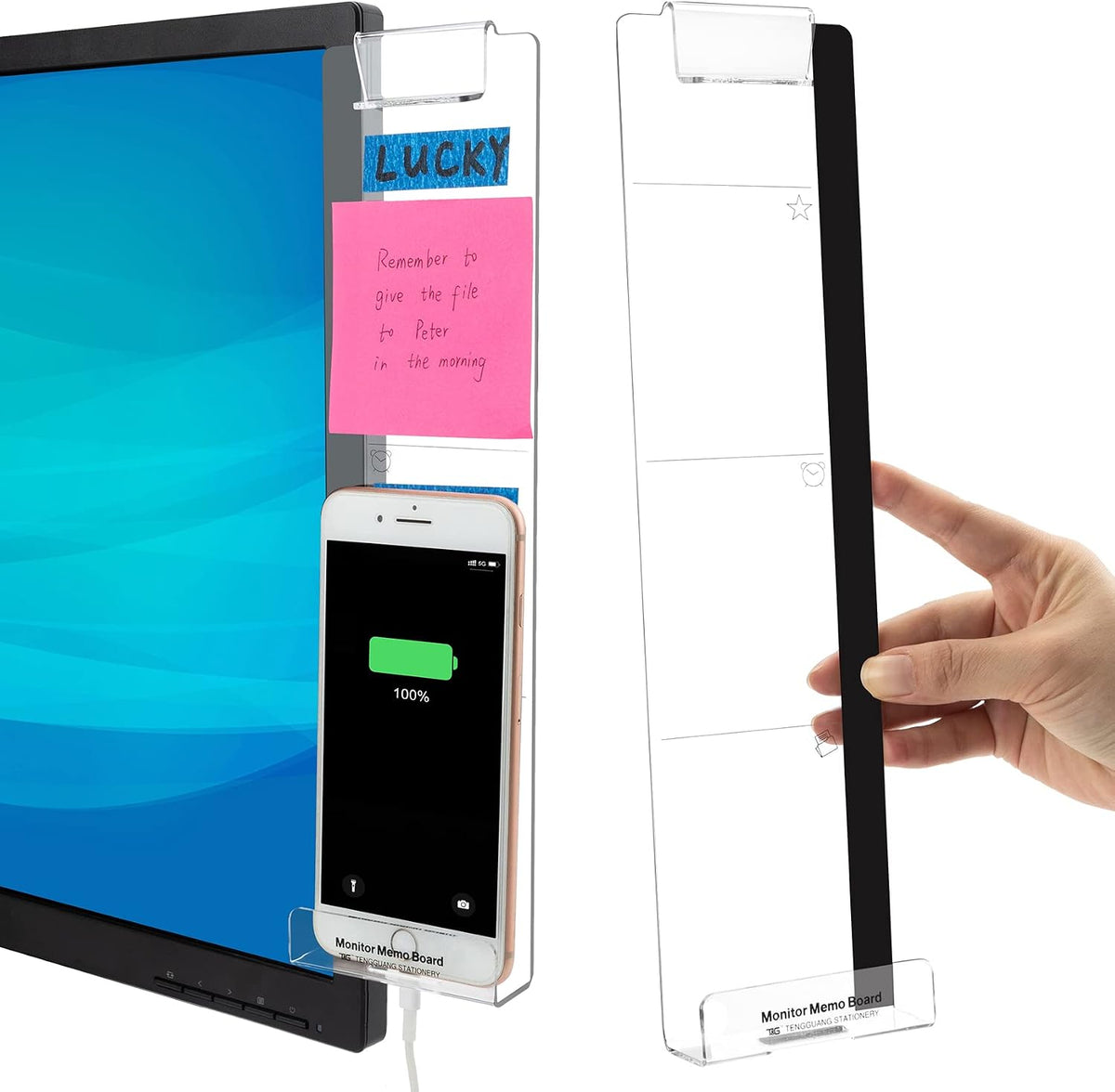 Office Desk Accessories 2pcs Sticky Note Holder Phone Holder