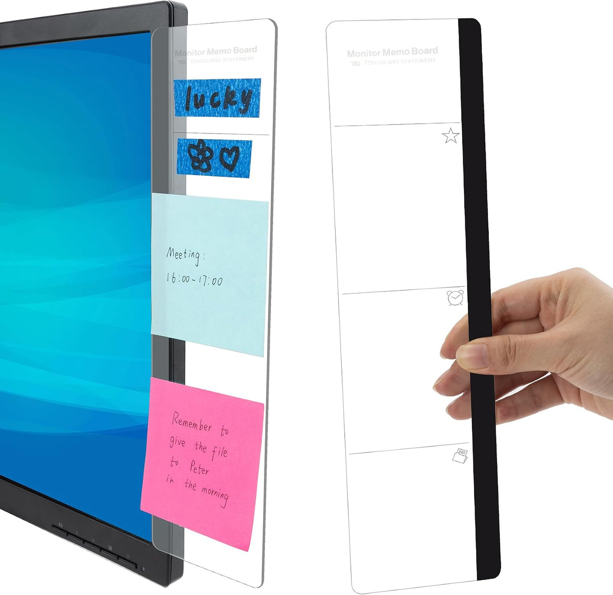 Office Desk Accessories 2pcs Sticky Note Holder Phone Holder