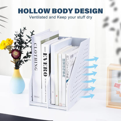 Collapsible Magazine File Holder, 2 Vertical Compartments