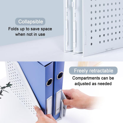 Collapsible Magazine File Holder, 2 Vertical Compartments