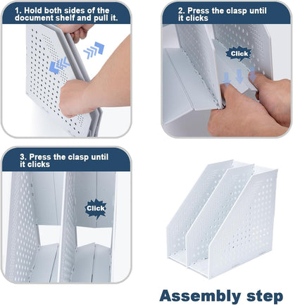 Collapsible Magazine File Holder, 2 Vertical Compartments
