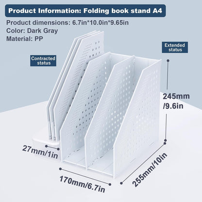 Collapsible Magazine File Holder, 2 Vertical Compartments