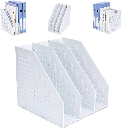 Collapsible Magazine File Holder, 2 Vertical Compartments