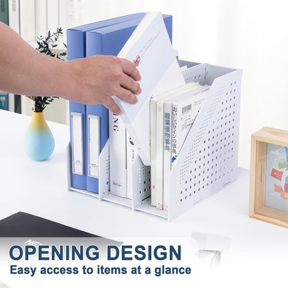 Collapsible Magazine File Holder, 2 Vertical Compartments