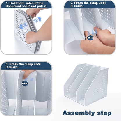 Collapsible Magazine File Holder, 2 Vertical Compartments