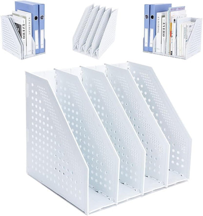Collapsible Magazine File Holder, 2 Vertical Compartments