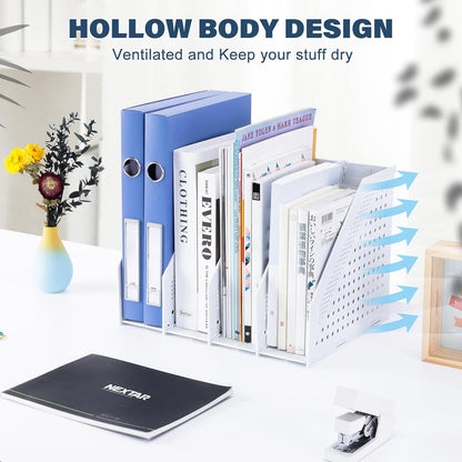 Collapsible Magazine File Holder, 2 Vertical Compartments