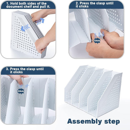 Collapsible Magazine File Holder, 2 Vertical Compartments