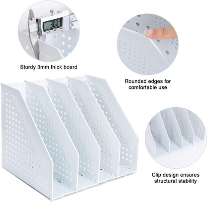 Collapsible Magazine File Holder, 2 Vertical Compartments