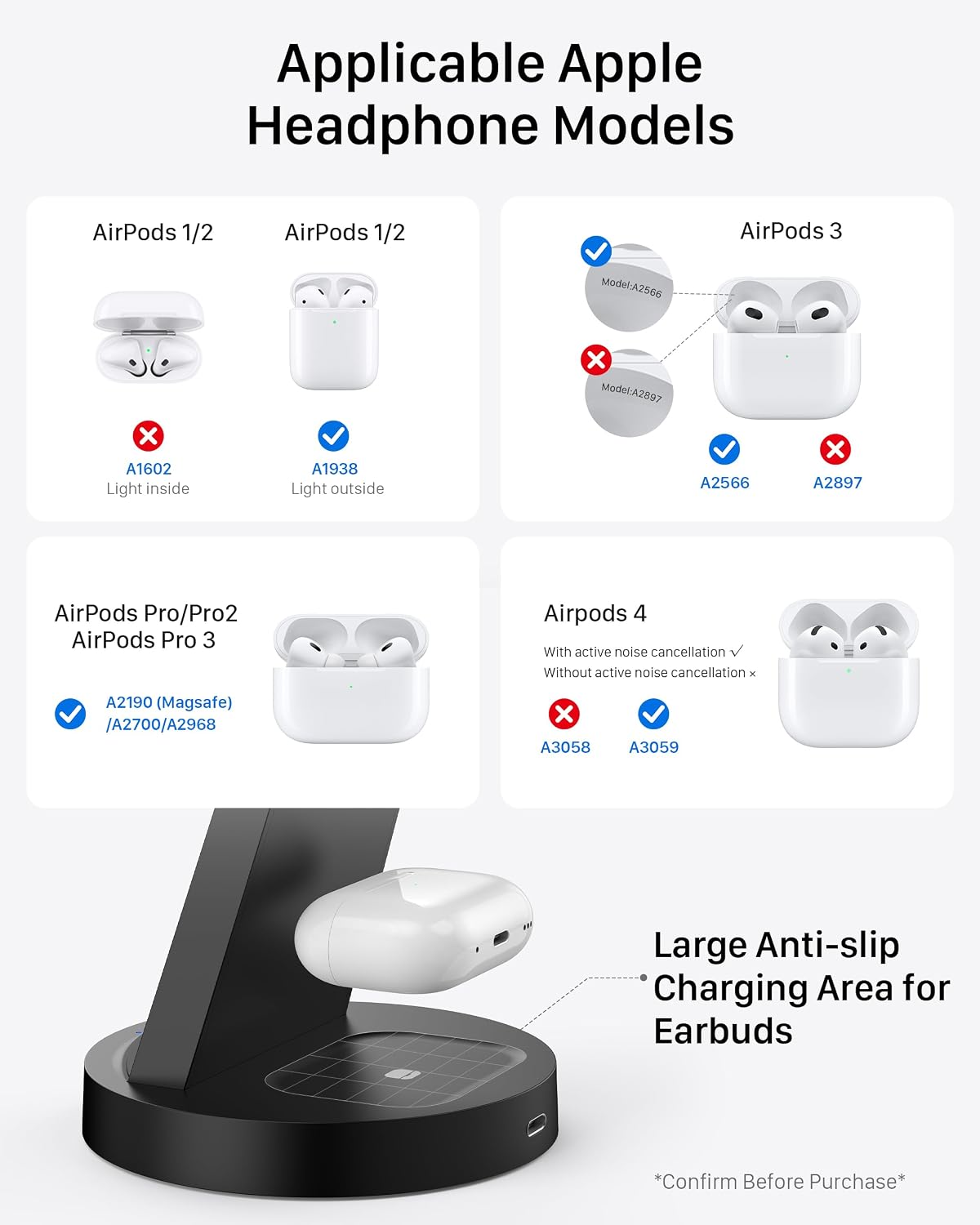 Anlmz 3 in 1 Charging Station - for Apple Multiple Devices