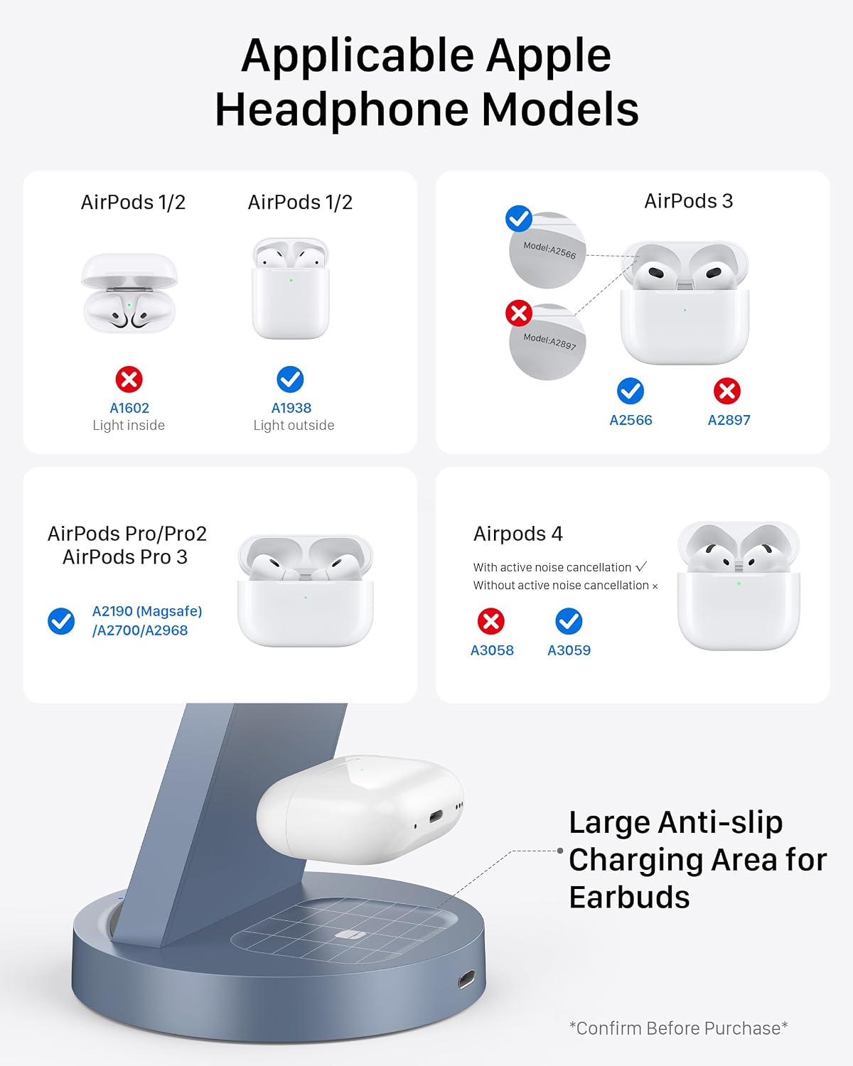 Anlmz 3 in 1 Charging Station - for Apple Multiple Devices