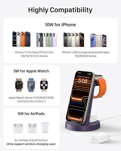 Anlmz 3 in 1 Charging Station - for Apple Multiple Devices
