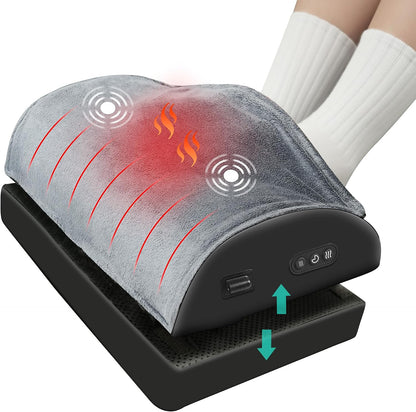 Heated Foot Rest Under Desk, Ergonomic Footrest with Vibration