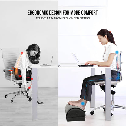Heated Foot Rest Under Desk, Ergonomic Footrest with Vibration