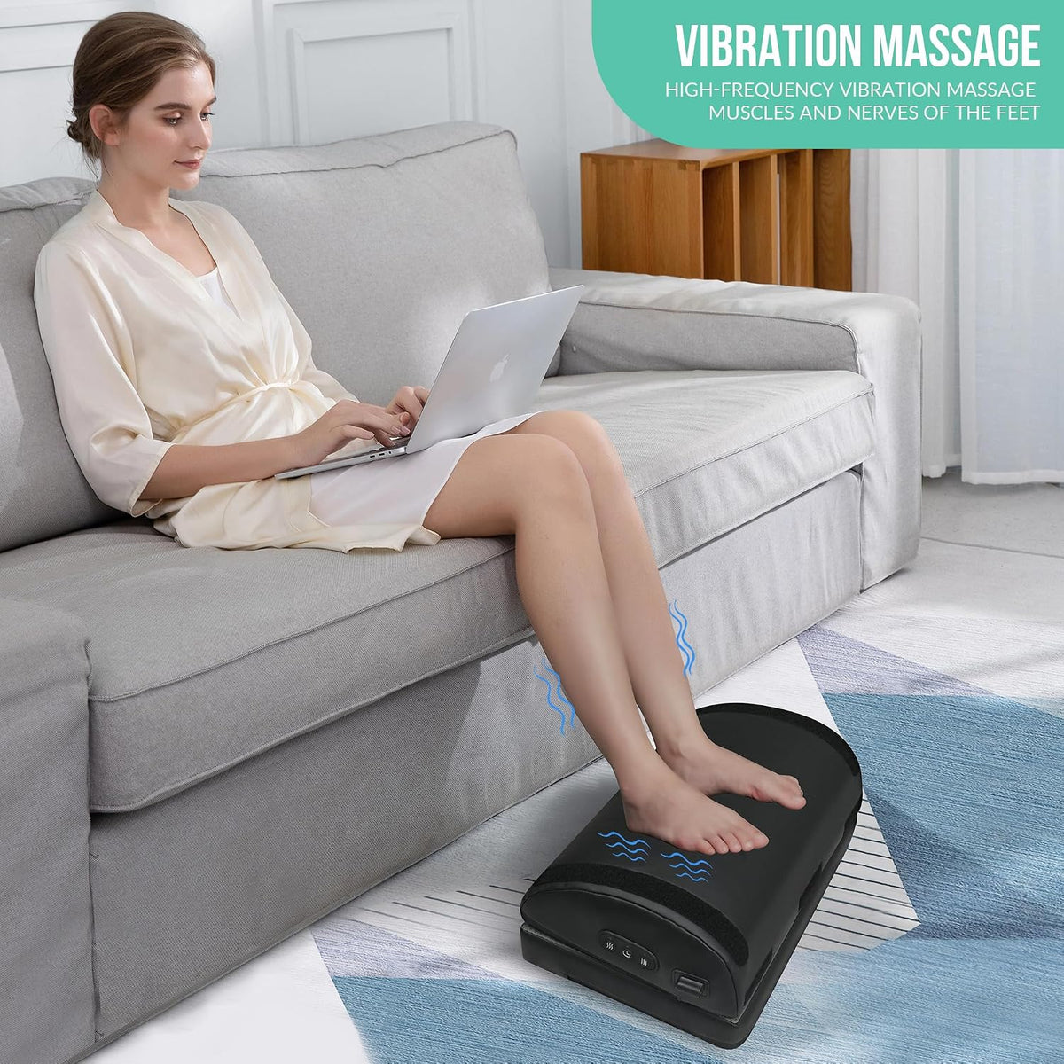 Heated Foot Rest Under Desk, Ergonomic Footrest with Vibration