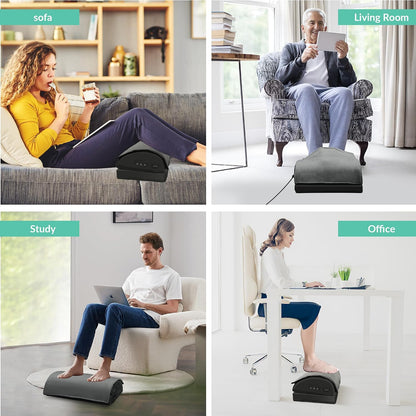 Heated Foot Rest Under Desk, Ergonomic Footrest with Vibration