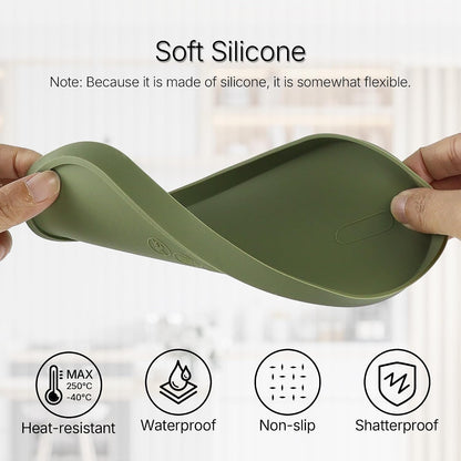 Silicone Vanity Tray, 8.66" x 3.94",Green