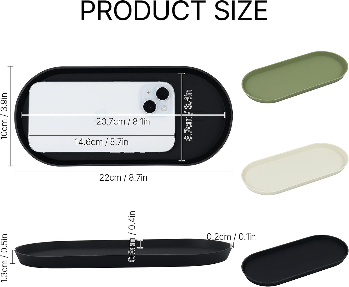 Silicone Vanity Tray, 8.66" x 3.94",Green