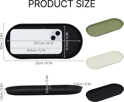 Silicone Vanity Tray, 8.66" x 3.94",Green