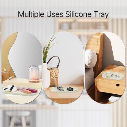 Silicone Vanity Tray, 8.66" x 3.94",Green