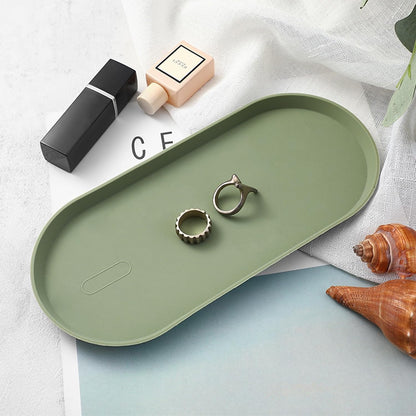 Silicone Vanity Tray, 8.66" x 3.94",Green