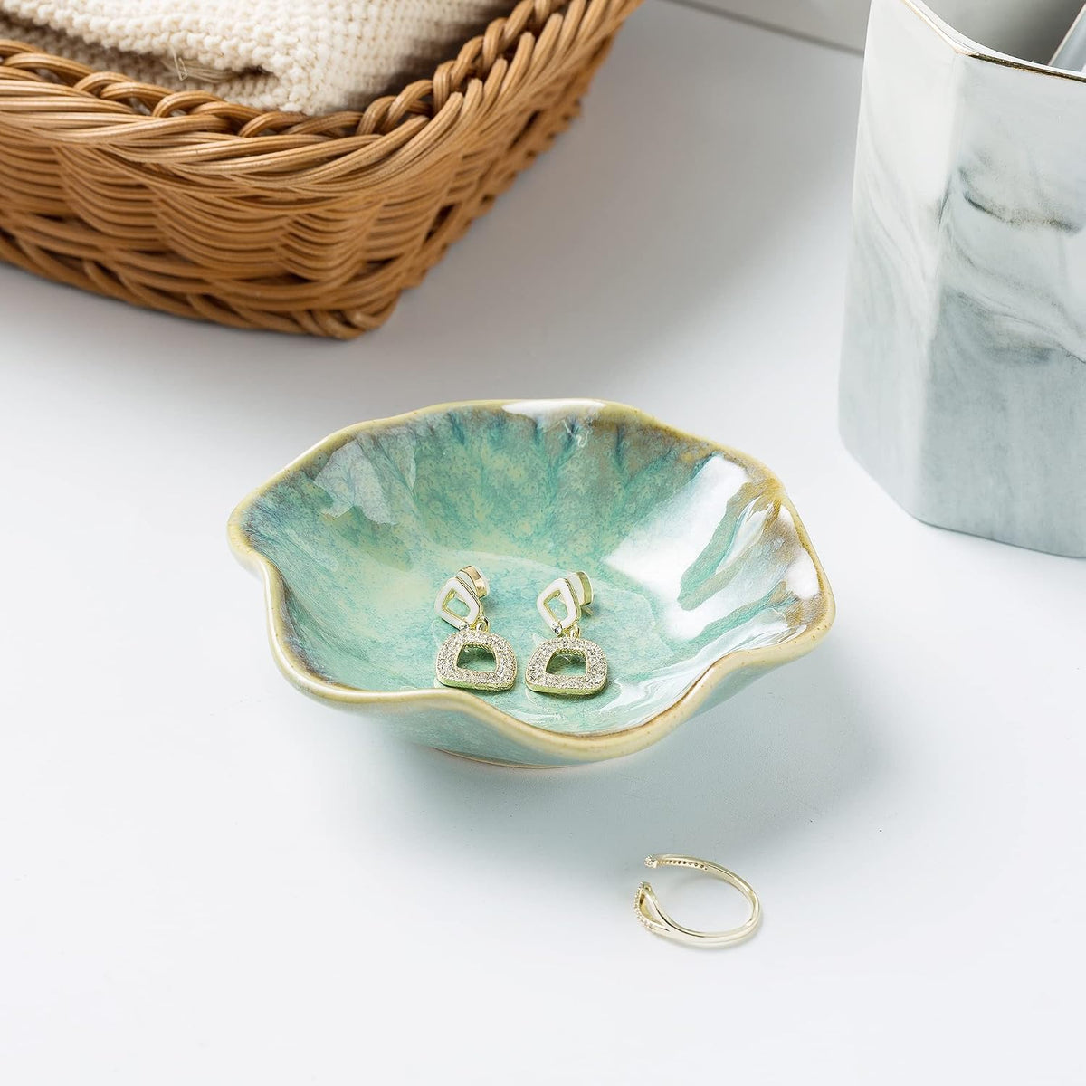 Jewelry Dish Tray, Ring Dish, Ceramic Trinket Tray, Key Bowl