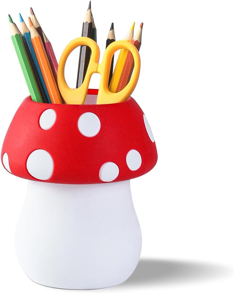 Silicone Pen Holder Cactus Cute Pencil Holder Cup Pot for Desk for Kids Office Decor Desk Organizer Makeup brush Holder Toothbrush Holder (Green)