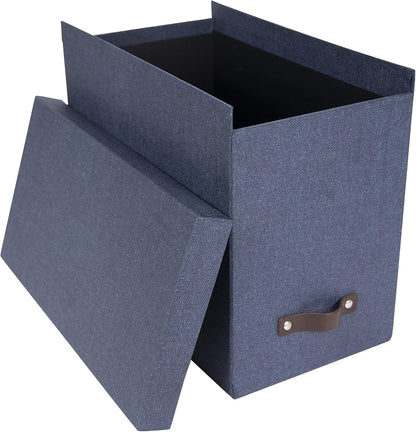 John Desktop File Box - Storage Solution and Document Organizer for Important Paperwork - Durable Hanging File Box with a Lid and Leather Handle - 7.36 in x 13.26 in x 10.51 in - Ash
