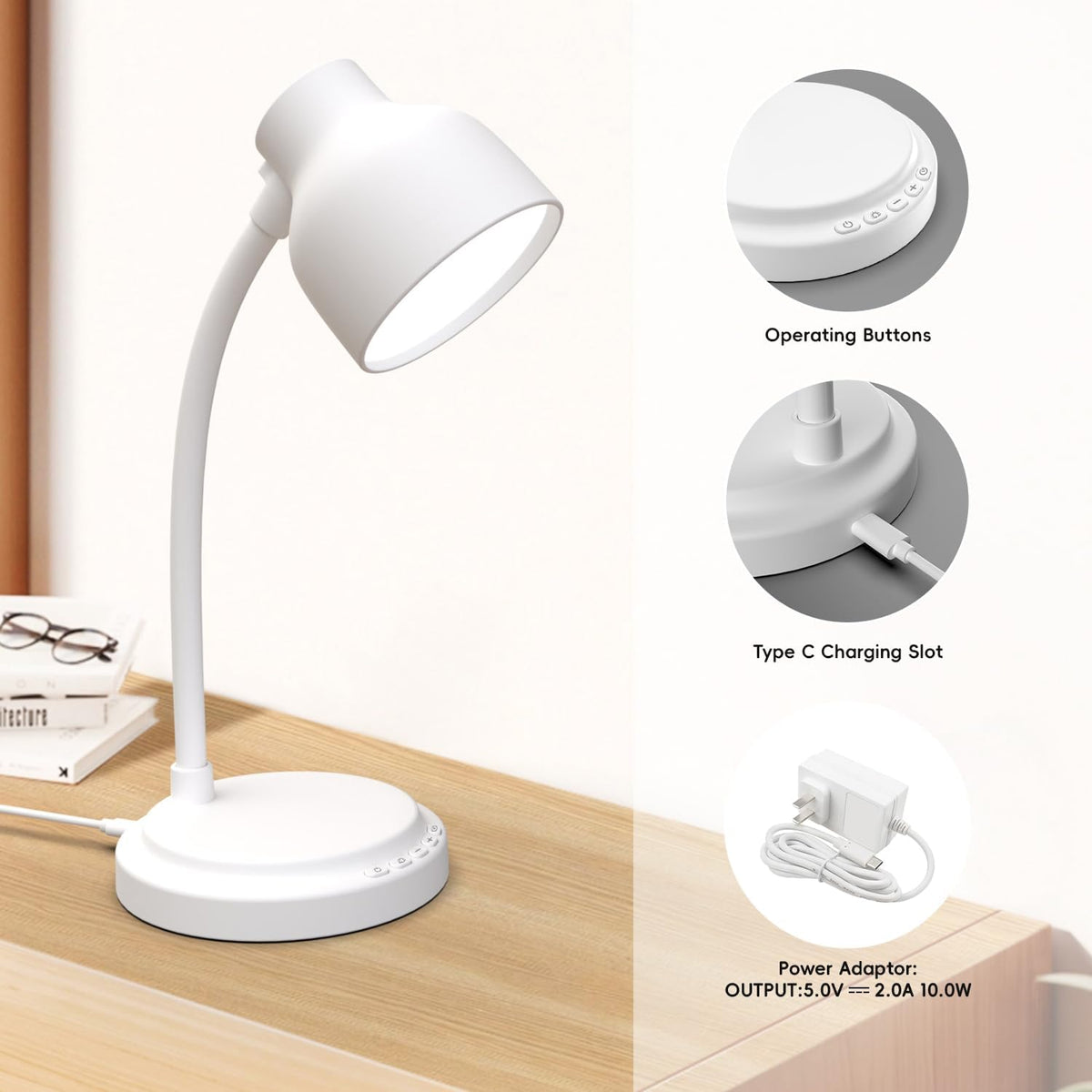 LED Desk Lamp with 96 LEDs,High lumens Table lamp