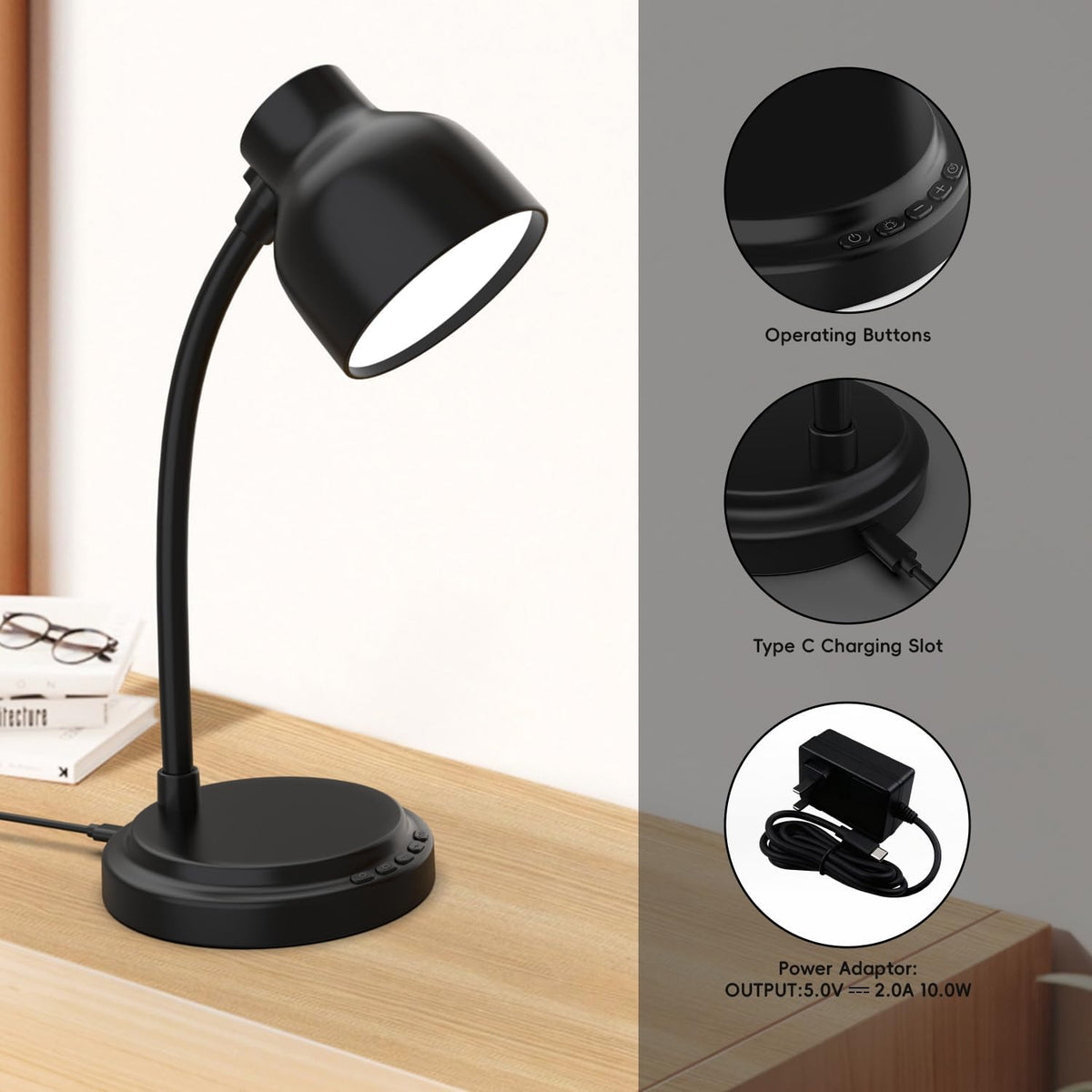 LED Desk Lamp with 96 LEDs,High lumens Table lamp